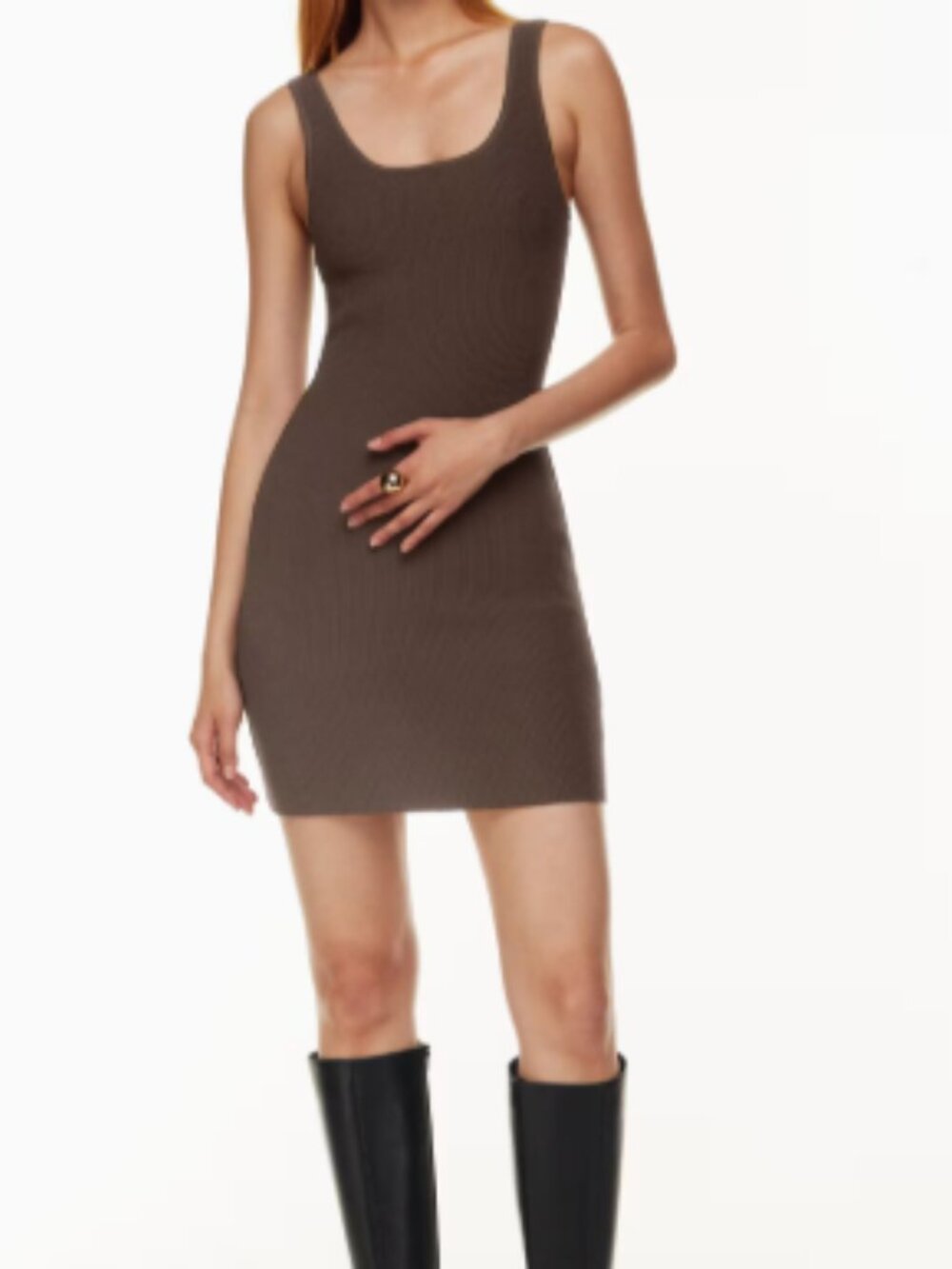 Sculpt Knit Cami Dress Brown | Babaton | Sz S